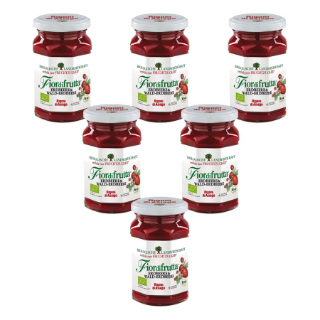 Rigoni di Asiago - Fiordifrutta Erdbeeren-Walderdbeeren-Aufstrich - 250 g - 6er Pack