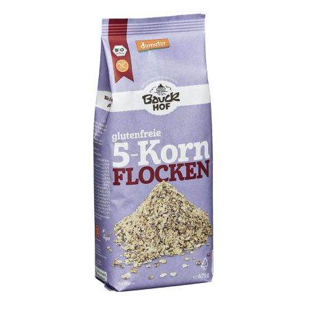Bauckhof - 5-Korn Flocken Demeter glutenfrei - 475 g