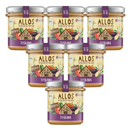 Allos - aufs Brot Toskana-Aufstrich - 140 g - 6er Pack