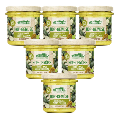 Allos - Hof-Gemüse Claudias Curry-Zucchini-Aufstrich - 135 g - 6er Pack