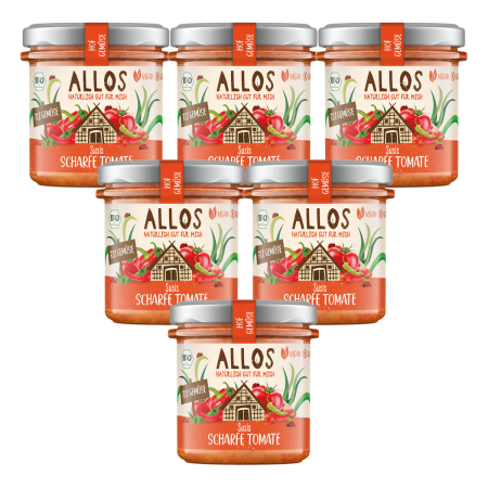 Allos - Hof-Gemüse Susis scharfe Tomate-Auftrich - 135 g - 6er Pack