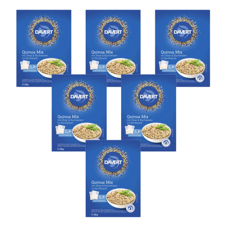 Davert - Quinoa Mix Hirse Buchweizen im Kochbeutel - 250 g - 6er Pack