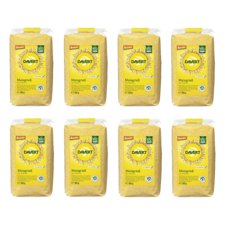 Davert - Demeter Maisgrieß Polenta glutenfrei - 500 g - 8er Pack