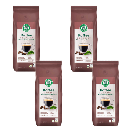 Lebensbaum - Gourmet Kaffee klassisch ganze Bohne - 1 kg - 4er Pack