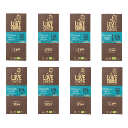 Lovechock - Süße Kakaonibs Meersalz - 70 g - 8er Pack