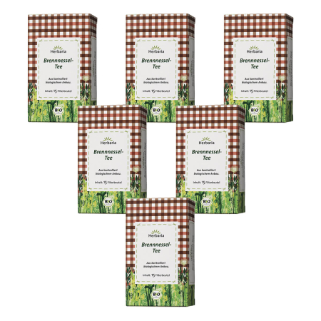 Herbaria - Brennnessel-Tee bio im Filterbeutel - 18 g - 6er Pack