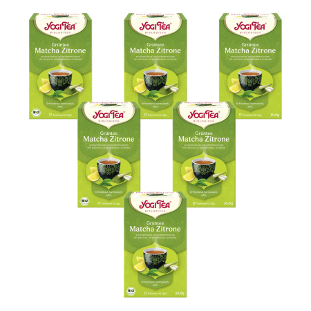 Yogi Tea - Grüntee Matcha Zitrone bio 17 x 1,8 g - 6er Pack
