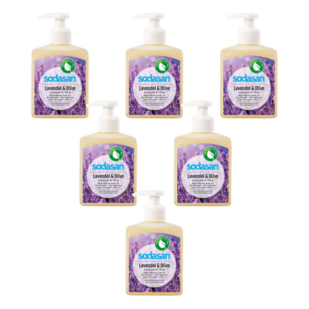 Sodasan - Flüssigseife Lavendel & Olive - 300 ml - 6er Pack