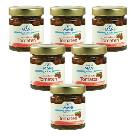 MANI Bläuel - Getrocknete Tomaten in Olivenöl bio - 180 g - 6er Pack