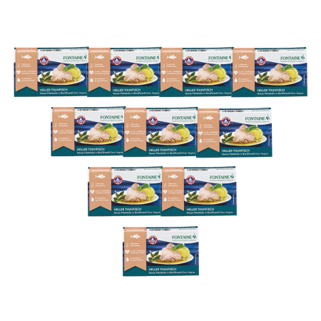 Fontaine - Heller Thunfisch in Bio-Olivenöl - 120 g - 10er Pack