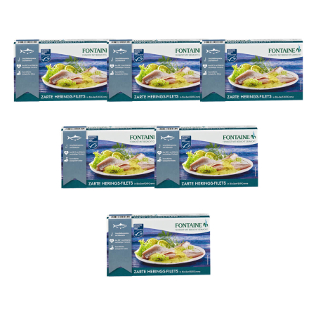 Fontaine - Heringsfilets in Bio-Senf-Dill-Creme - 200 g - 6er Pack