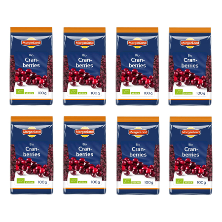 MorgenLand - Cranberries gesüßt - 100 g - 8er Pack