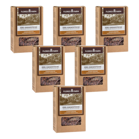 Flores Farm - Premium Edel-Kakaostücke bio - 100 g - 6er Pack