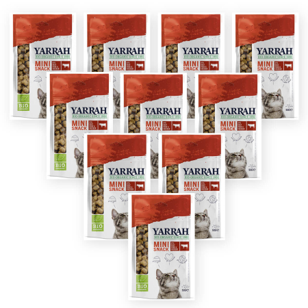 Yarrah - Mini Snack Verwöhnbröckchen für Katzen - 50 g - 10er Pack