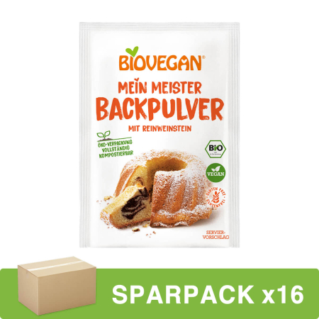 Biovegan - Meister Backpulver bio 3 x 17 g - 51 g - 16er Pack