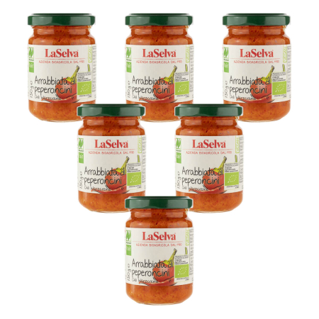 LaSelva - Arrabbiata di Peperoncini Würzcreme bio - 130 g - 6er Pack