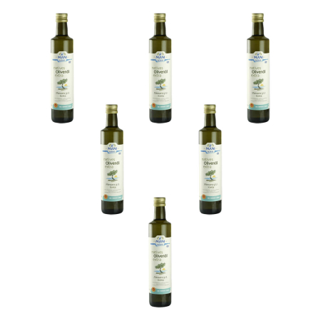 MANI Bläuel - natives Olivenöl extra Messara g.U. Kreta bio - 500 ml - 6er Pack