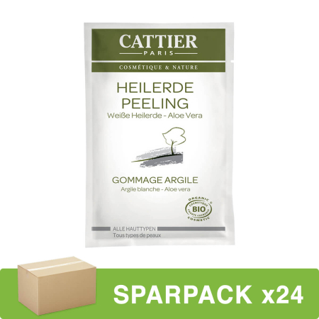 Cattier - Weiße Heilerde Peeling für alle Hauttypen - Einmalanwendung - 12,5 ml - 24er Pack