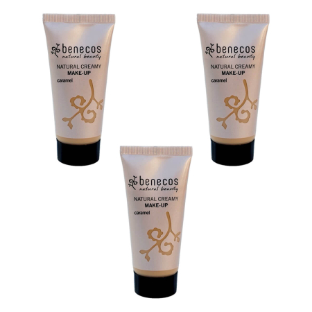 benecos - Natural Creamy Make-Up caramel - 30 ml - 3er Pack