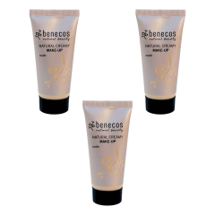 benecos - Natural Creamy Make-Up nude - 30 ml - 3er Pack