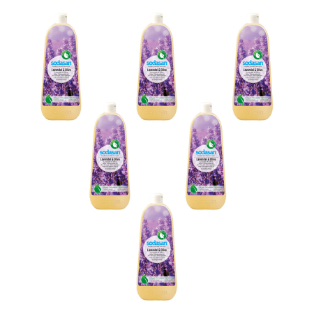 Sodasan - Flüssigseife Lavendel und Olive - 1 l - 6er Pack