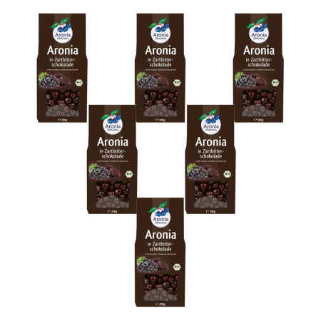 Aronia Original - Aroniabeeren in Zartbitterschokolade Bio FHM - 200 g - 6er Pack