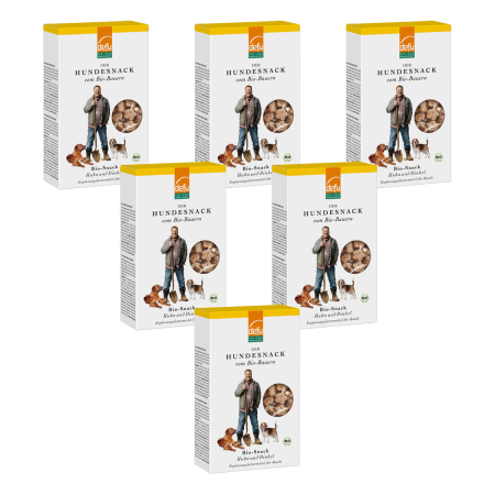 defu - Hundefutter bio-Snack Huhn und Dinkel - 200 g - 6er Pack