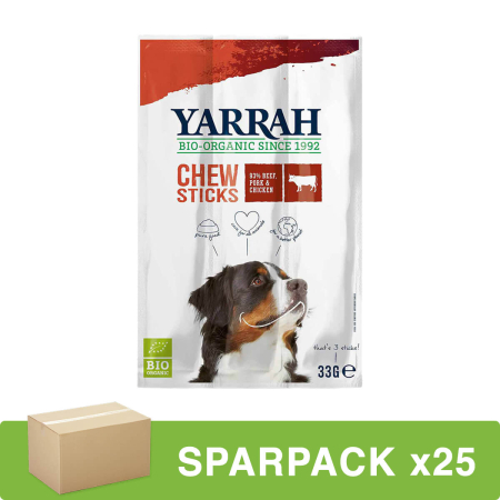 Yarrah - Hund Kausticks mit Spirulina und Seetang - 33 g - 25er Pack