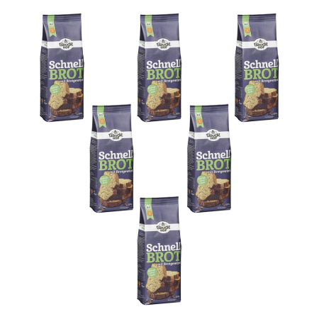 Bauckhof - Schnellbrot mit Brotgewürz glutenfrei bio - 500 g - 6er Pack