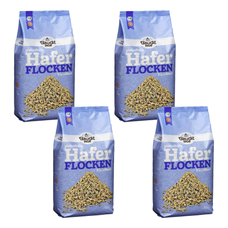 Bauckhof - Haferflocken Kleinblatt glutenfrei Bio - 1 kg - 4er Pack