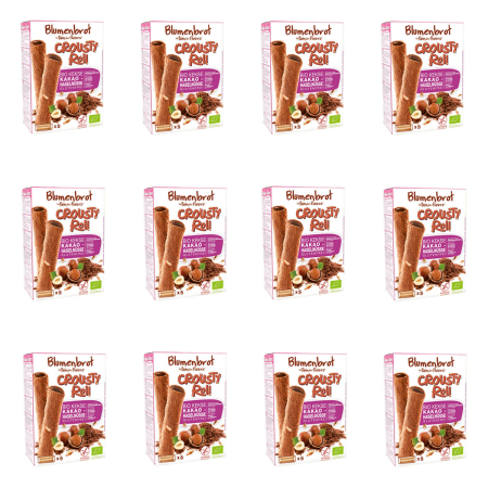 Blumenbrot - Crousty Roll - glutenfreie Keksrolle mit Kakao-Haselnussfüllung - 125 g - 12er Pack