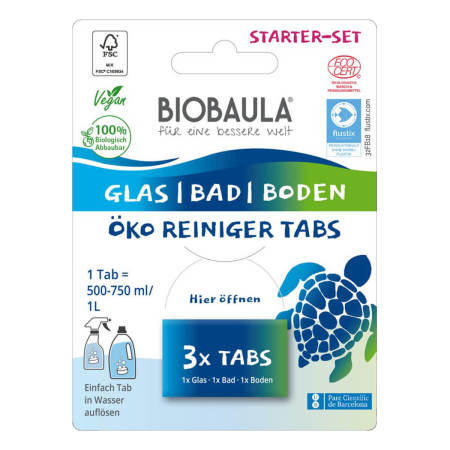 Biobaula - Öko-Reiniger-Tabs Starter-Set mit 3 Tabs - 1 Pack