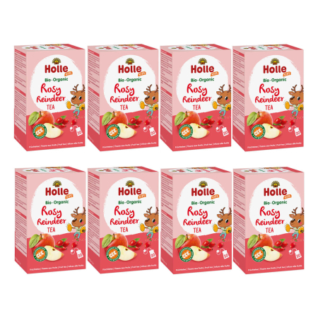 Holle - Rosy Reindeer Früchteteemischung mit Apfel & Hagebutte - 44 g - 8er Pack