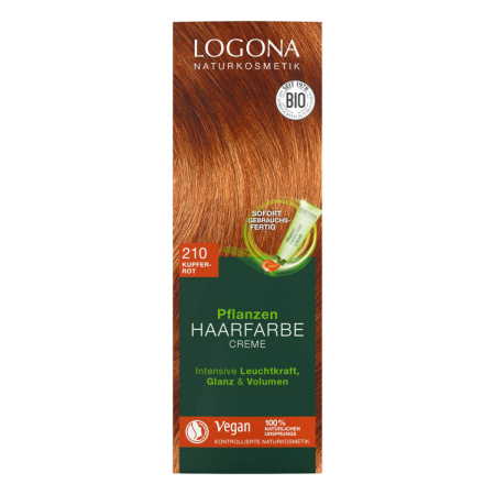Logona - Pflanzen Haarfarbe Creme 210 kupferrot - 150 ml - 4er Pack