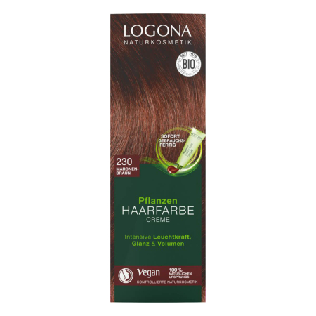 Logona - Pflanzen Haarfarbe Creme 230 maronenbraun - 150 ml - 4er Pack