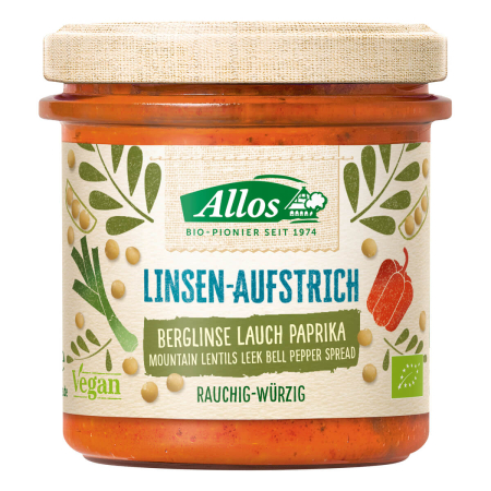 Allos - Linsen-Aufstrich Berglinse Lauch Paprika - 140 g
