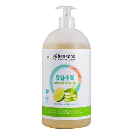 benecos - Natural Shampoo FAMILY SIZE Freshness Adventure Limette und Aloe Vera - 950 ml
