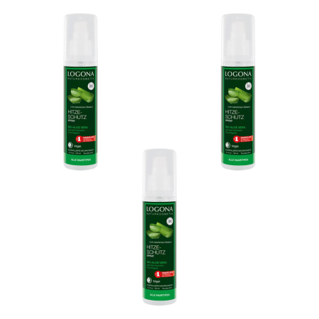 Logona - Hitzeschutz Spray Bio- Aloe Vera - 150 ml - 3er Pack