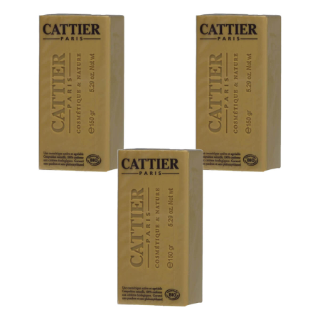 Cattier - Heilerde Seife mit Honig - Normale Haut bis Mischhaut - 150 g - 3er Pack