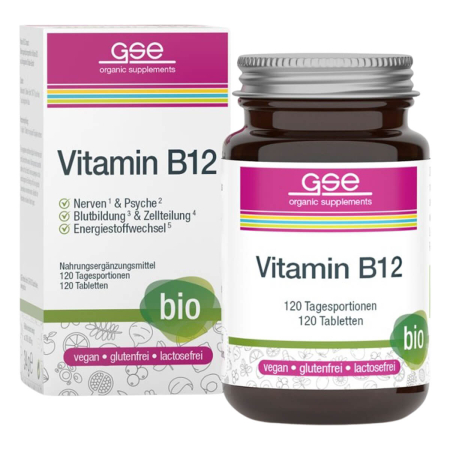 GSE - Vitamin B12 Compact bio 120 Tabl. à 280 mg - 34 g - SALE