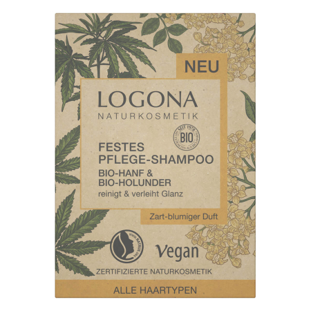 Logona - Festes Pflege Shampoo bio-Hanf und bio-Holunder - 60 g