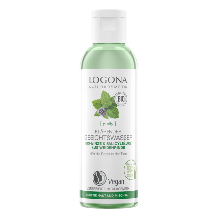 Logona - PURIFY Klärendes Gesichtswasser bio-Minze und Salicylsäure aus der Weidenrinde - 125 ml