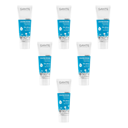 Sante - FAMILY Toothpaste Bio-Minze mit Fluorid - 75 ml - 6er Pack