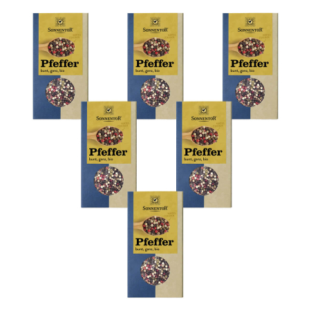 Sonnentor - Pfeffer bunt ganz bio Packung - 50 g - 6er Pack