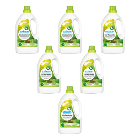 Sodasan - Color Limette Flüssigwaschmittel - 1,5 l - 6er Pack