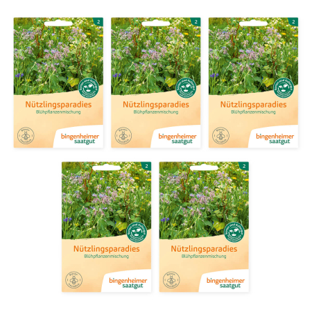 Bingenheimer Saatgut - Blühpflanzenmischung Nützlingsparadise - 5er Pack