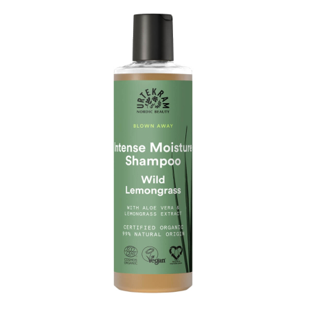 Urtekram - Wild Lemongrass Shampoo 250 ml | Intense Moisture - 250 ml