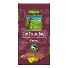 Rapunzel - Rum-Trauben-Nuss-Vollmilch Schokolade HIH - 100 g