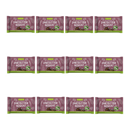 Rapunzel - Zartbitter Nougat Schokolade HIH - 100 g - 12er Pack