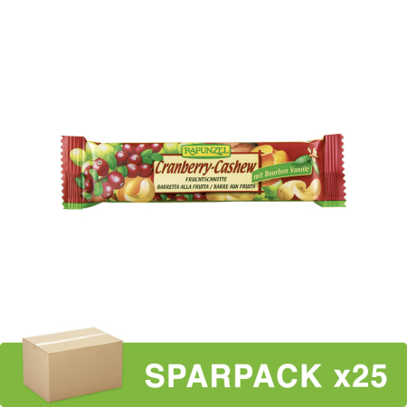 Rapunzel - Fruchtschnitte Cranberry-Cashew - 40 g - 25er Pack
